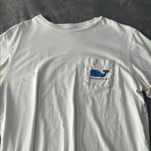 Vineyard Vines White T-Shirt with Blue Whale Logo